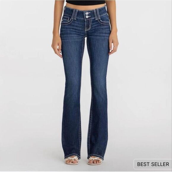 Miss Me Denim - Miss Me Low Rise Flap Pocket Boot‎ - Women’s 27